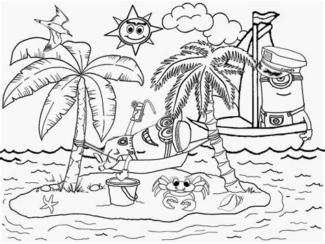 minions   beach coloring page  printable coloring pages  kids