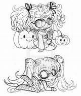 Yampuff Lord Deviantart Chibis Pigtailed Micro Sketches Bites Licorice Template Coloring sketch template