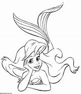 Ariel Coloring Pages Mermaid Disneyclips Little Color Print Book sketch template