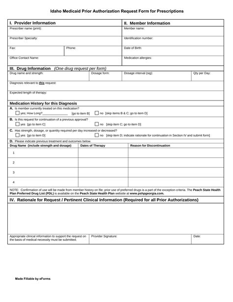 Free Idaho Medicaid Prior Rx Authorization Form Pdf – Eforms