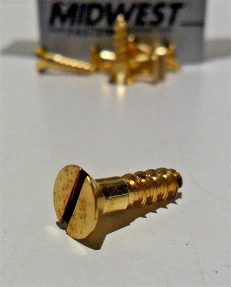Midwest Fasteners 9 Slotted Solid Brass Flat Head Wood Screws 100ct