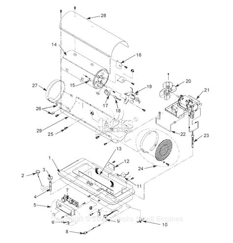 lb white tradesman  kerosene portable forced air heater parts diagram  parts list  unit