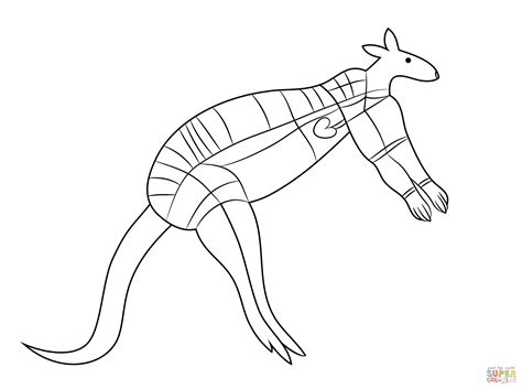 aboriginal painting  kangaroo coloring page  printable coloring