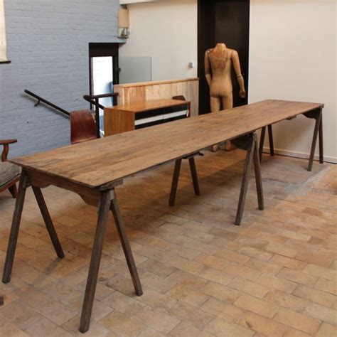 industrial furniture large wooden workshop table