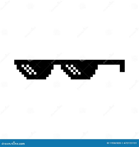 Creative Illustration Of Pixel Glasses Of Thug Life Meme Isolated On