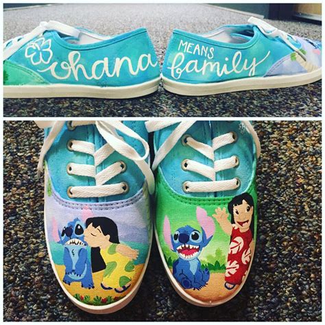 Lilo And Stitch Hand Painted Shoes Disney Painted Shoes Painted Shoes