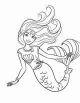Coloring Mermaid Sereia Youloveit Princesa sketch template