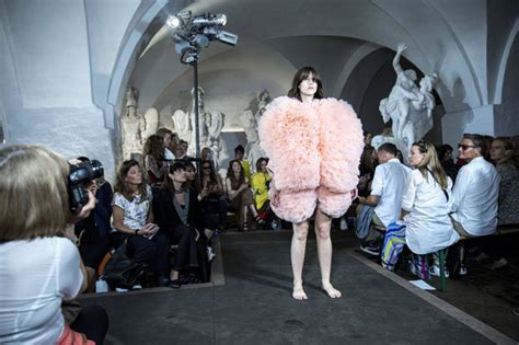 fashion designer shocks by sending naked models down the