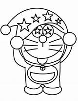 Doraemon Magician Wearing Hat Coloring Pages Netart sketch template