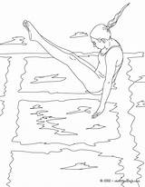 Colorear Salto Trampolin Plongeon Olimpicos Diving Mergulho Hellokids Natacion Dibujos Ausmalen Natation sketch template