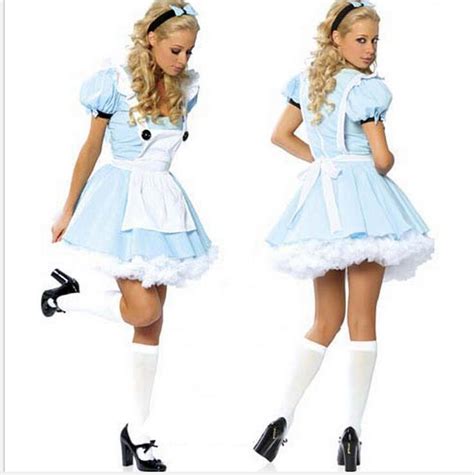 Sexy Alice In Wonderland Blue Deluxe Cosplay Halloween Costume Fancy