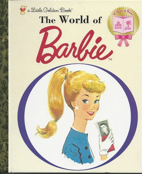 world  barbie  golden book   annniversary vintage art