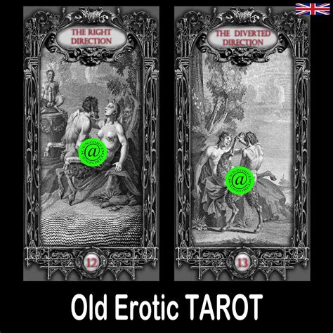 Erotic Photo Stamps Tarot Card Cards Deck Rare Old Vintage Drawing Art
