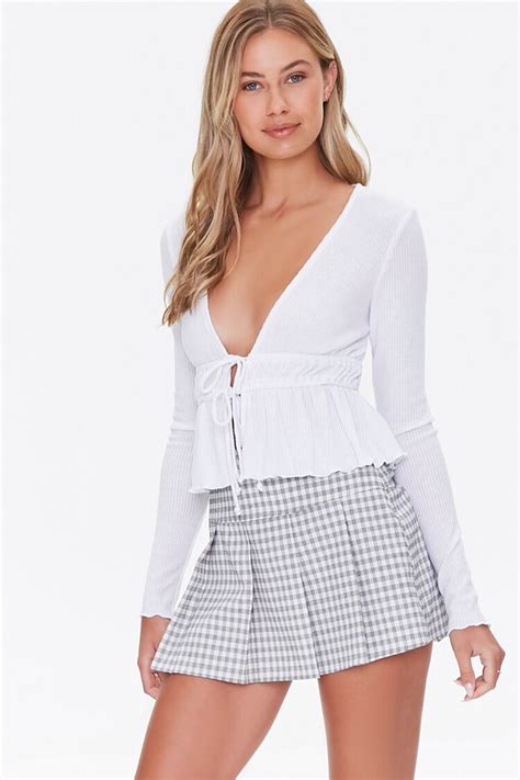 pleated plaid mini skirt