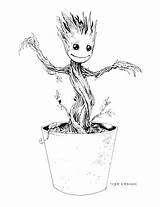 Groot Coloring Baby Pages Drawing Marvel Printable Deviantart Superhero Drawings Disney Galaxy Sheets Book Guardians Wallpaper Color Tyler Kirkham Books sketch template