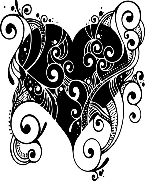 printable fancy heart coloring page heart coloring pages