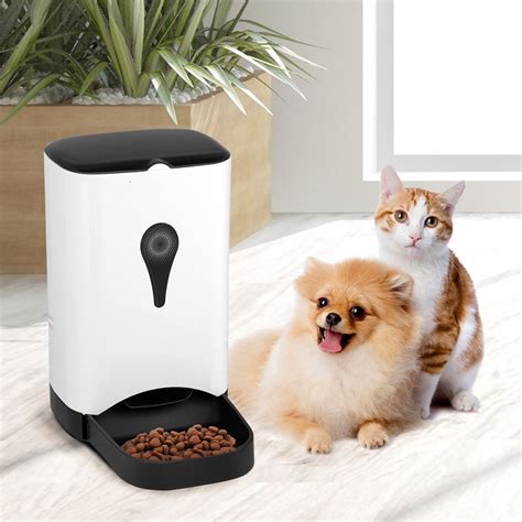 gymax automatic pet feeder  dog cat food dispenser voice recorder