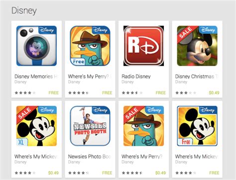 google play sale offers numerous disney apps     togoogle