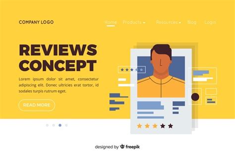 vector illustration  landing page  reviews concept