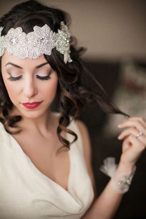 vintage crystal embellished bridal headpiece