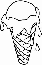Ice Cream Coloring Cone Melting Pages Melts Drawing Printable Clipart Cliparts Cartoon Cube Food Color Desserts Colouring Chocolate Fruits Clip sketch template