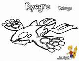 Pokemon Legendary Coloring Pages Kyogre Print Off sketch template