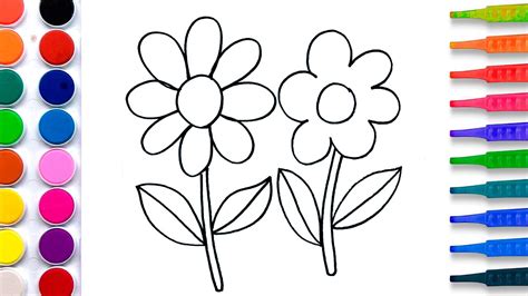 flowers coloring pages salt painting fun art learning colors video