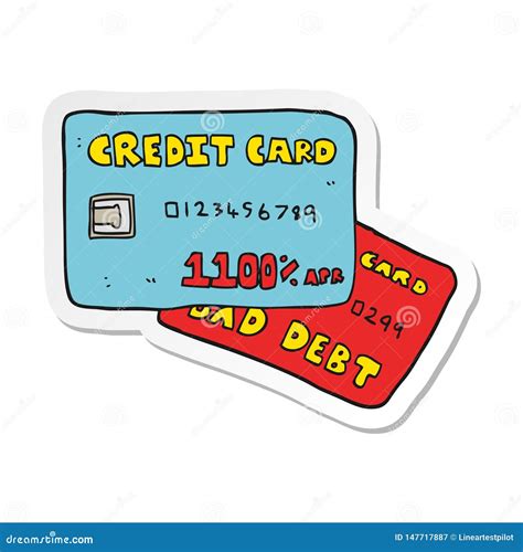 sticker   cartoon credit cards stock vector illustration