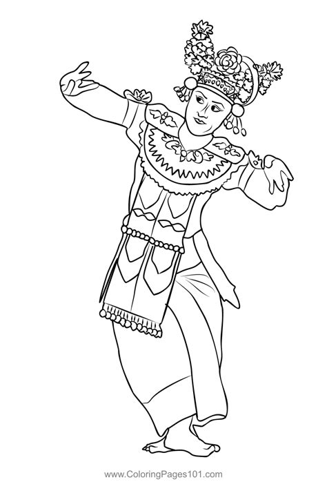 balinese culture coloring page  kids  indonesia printable