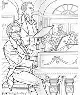 Coloring Composer Schubert sketch template