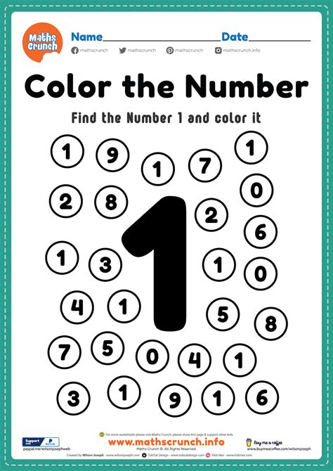 coloring numbers number  worksheet  printable