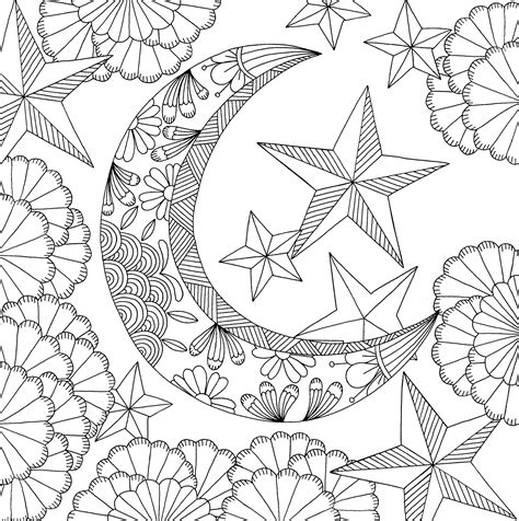 star moon coloring page moon  stars coloring pages printable