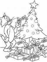 Christmas Jerry Tom Coloring Game Print sketch template
