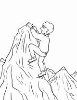 Coloring Climbing Mountain Boy Pages Summit Printable Drawing Categories sketch template