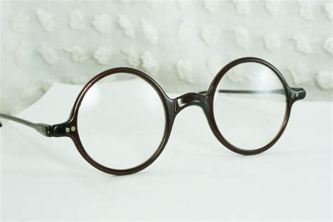 30s glasses 1930 s round eyeglass dark brown circle horn rim round nose