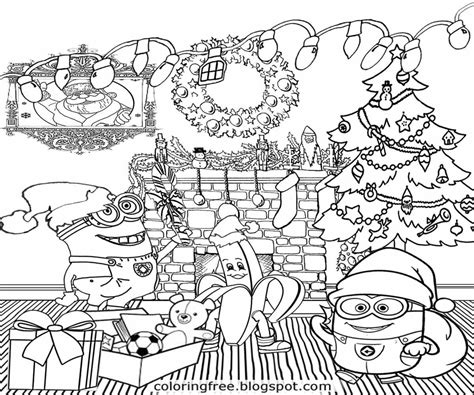 printable christmas minion coloring pages