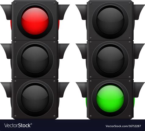 traffic lights red green royalty  vector image