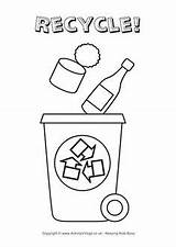 Recycle Recycling Coloring Bins Garbage Medio Reuse Reciclaje Preschoolers Contenedores Contenedor Nuevos sketch template