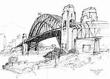 Harbour Sydney Bridge Coloring Gif 290px 88kb Cathedral sketch template