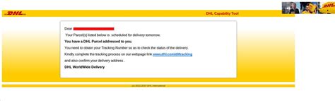 dhl customers  targeted   phishing email scam