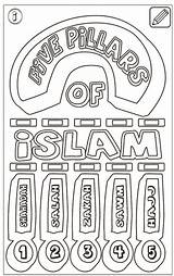 Islam Coloring Pillars Colouring Pages Five Islamic Religion Search Template Coloringpagesfortoddlers sketch template