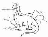 Mewarnai Brontosaurus Dinosaurus Dino Warnai sketch template