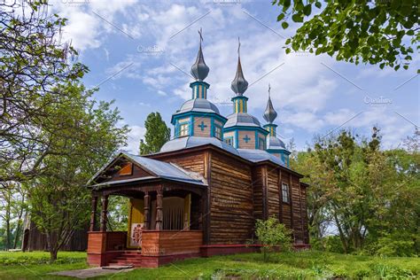 wooden ukrainian orthodox church high quality architecture stock  creative market