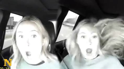 Sisters Get Rammed By Overtaking Car On Highway Youtube