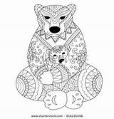 Cuddling Coloring Her Bear Polar Mother Son Zendoodle Arms Shirt Designlooter 470px 66kb Shutterstock sketch template