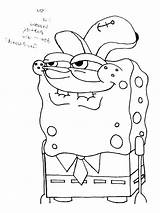 Spongebob Coloring Pages Easy Drawing Gangsta Memes Color Gangster Draw Ghetto Spongbob Sketch Step Characters Squarepants Sheets Sponge Book Bob sketch template
