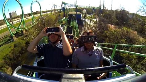 Virtual Reality Vr Roller Coaster Six Flags Over Texas Shock Wave New