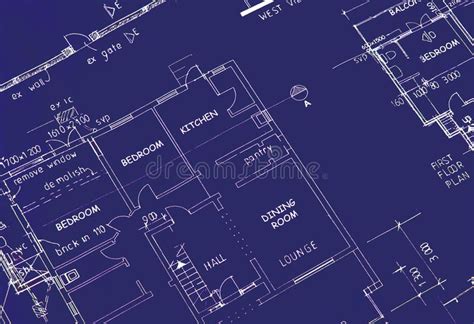 blueprint  building plans showing dining room  kitchen ad