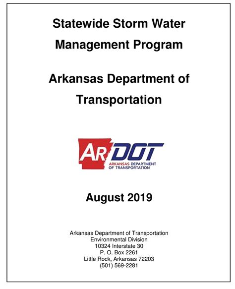 stormwater management program arkansas department of transportation