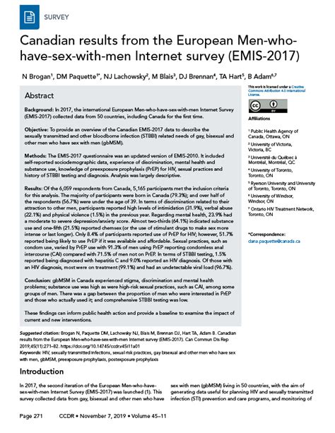 canadian results from european men who have sex with men